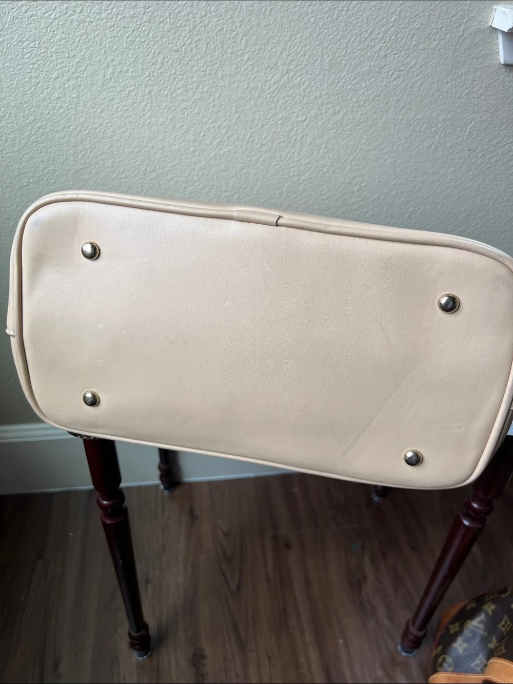 Prada Beige Leather Satchel with Gold Hardware